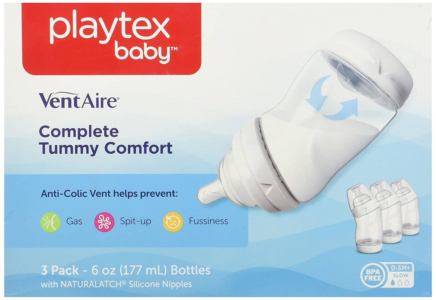 Playtex VentAire 3Pack 6Ounce Wide Bottle