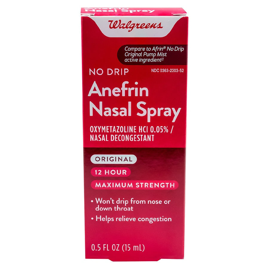 Walgreens No Drip 12 Hour Nasal Spray 0.5oz