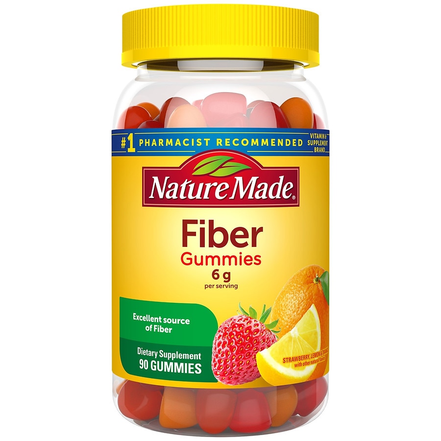 Nature Made Fiber Adult Gummies Assorted Fruit Flavors 90.0ea