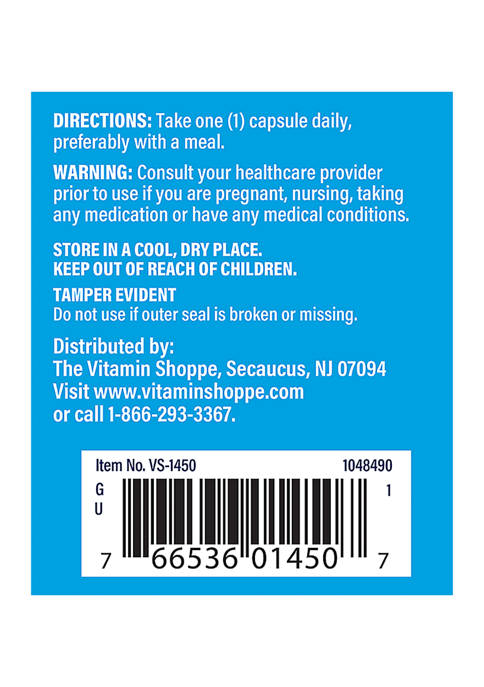 The Vitamin Shoppe Zinc 50 MG 100 Capsules