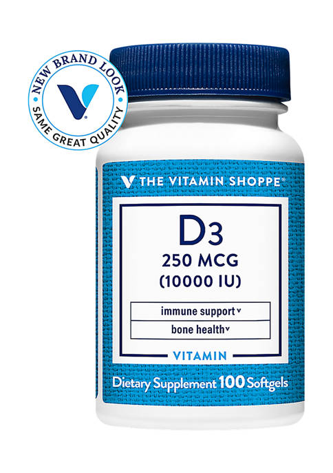The Vitamin Shoppe Vitamin D3 10000 IU 100 Softgel