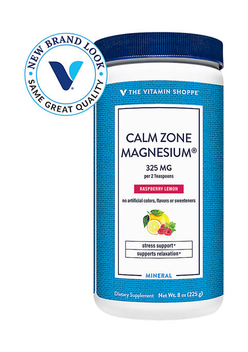 The Vitamin Shoppe Calm Zone Magnesium Mineral Powder Raspberry Lemon 8 Oz