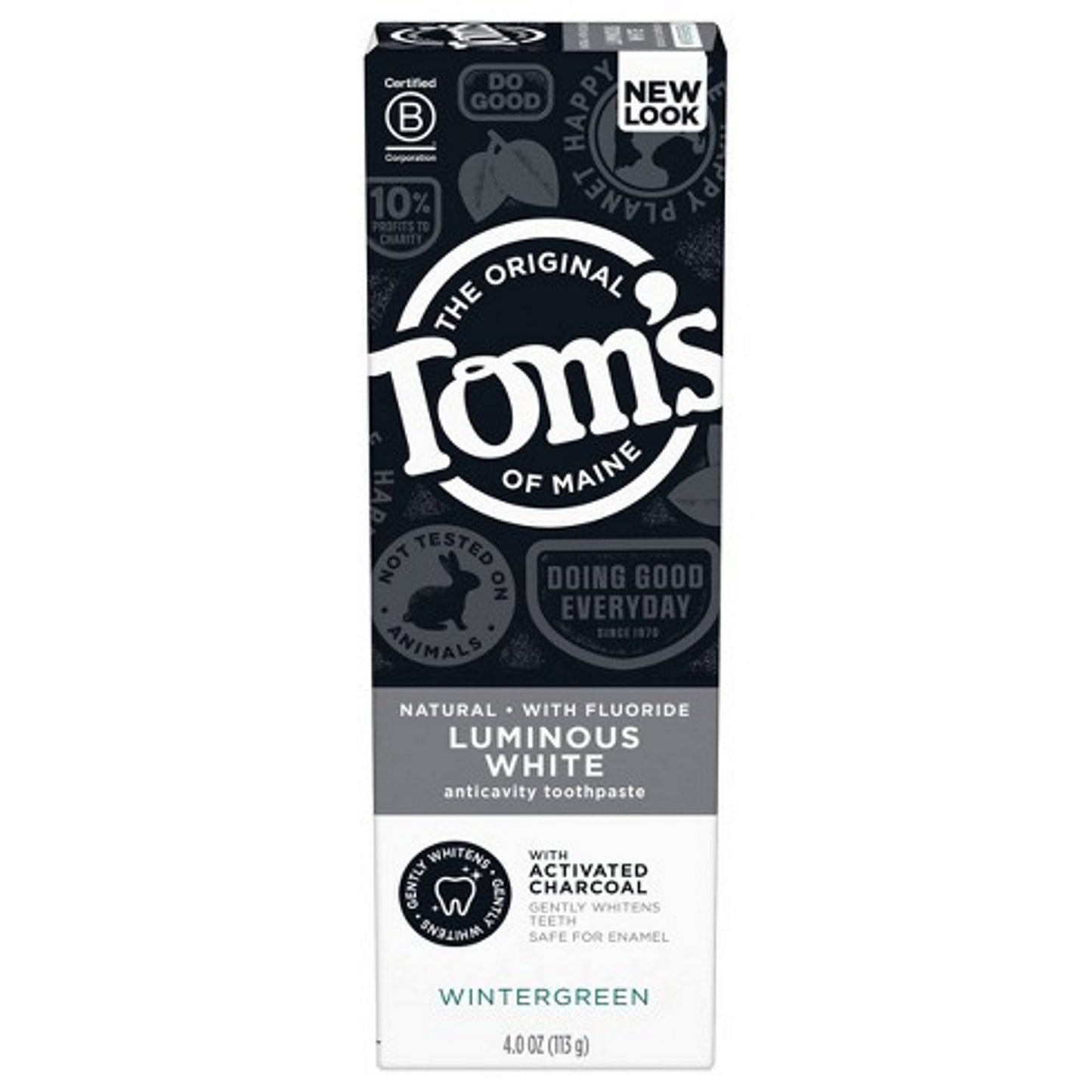 Tom's of Maine Luminous White Toothpaste with Charcoal Wintergreen 4oz