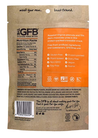 The Gluten Free Bar DarkChocolate PeanutButter 4oz