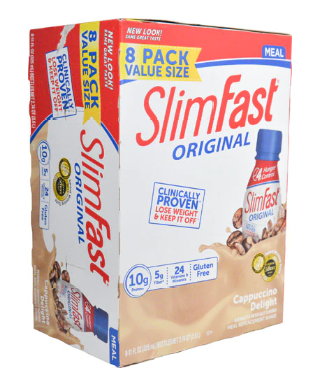SlimFast RTD Meal Shake Cappuccino Delight 8 pack