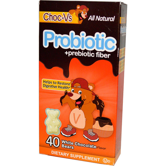 Yum Vs Choc Vs Probiotic plus Prebiotic Fiber Bears White Chocolate 40.0ea