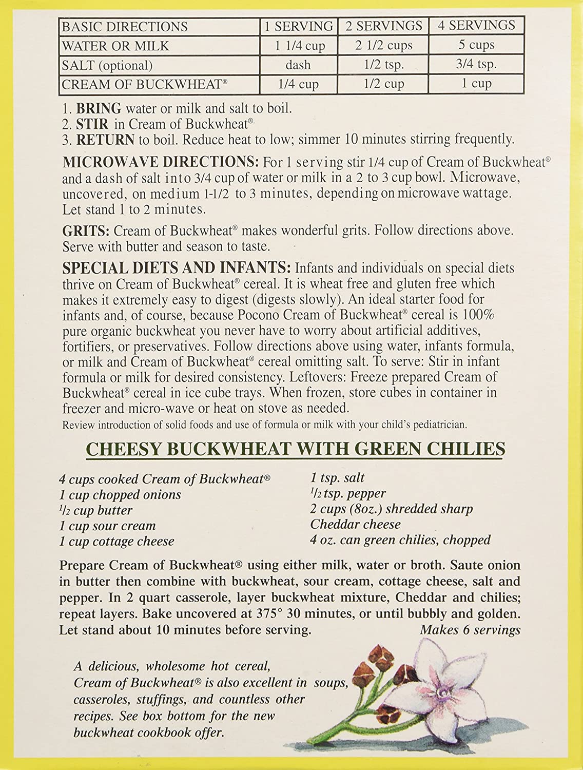 Pocono Organic Cream of Buckwheat 13oz
