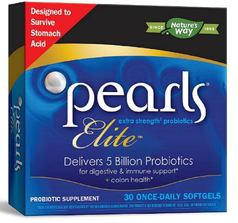 Natures Way Probiotic Pearls Elite 5 Billion Active Probiotics 30 Softgels