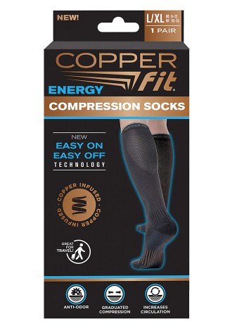 Copper Fit Compression Energy Socks L and XL 1.0pr