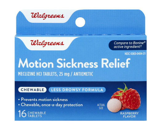 Walgreens Motion Sickness Relief Chewable Tablet