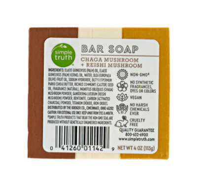 Simple Truth Bar Soap Chaga Mushroom and Reishi Mushroom  1 Bar