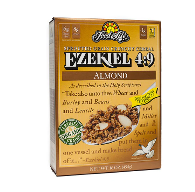 Food For Life Ezekiel 4 9 Sprouted Grain Crunchy Cereal Almond  16 oz