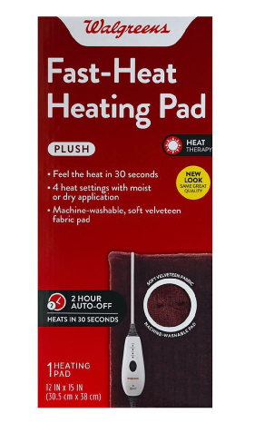 Walgreens Fast Heat Heating Pad Plush Standard 1pc