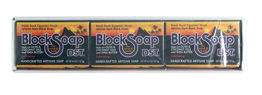 Block Island Block Soap Bar Black Rock Egyptian Musk 3 Pack