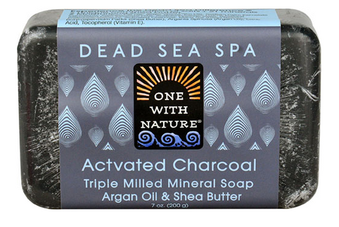 One With Nature Dead Sea Spa Mineral Soap Activated Charcoal  7 oz