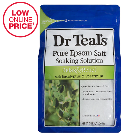 Dr. Teals Epsom Salt Soaking Solution Eucalyptus Spearmint 3.0lb