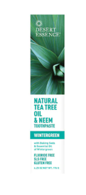 Desert Essence Tea Tree Oil Essence and Neem Toothpaste Wintergreen 6.25 oz