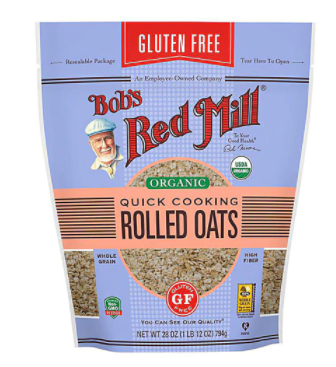 Organic Rolled Oats Gluten Free Quick Cooking Bobs Red Mill 28oz