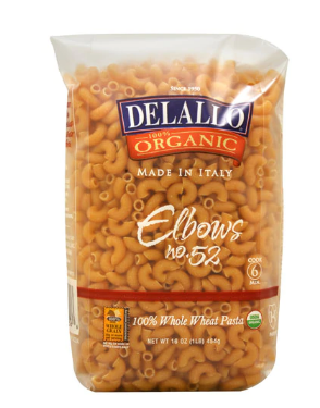 Organic Elbows Delallo No. 52 Pasta 1lb