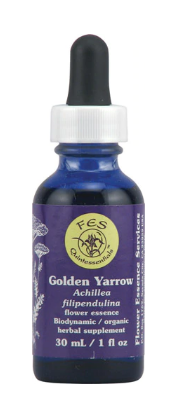 Flower Essence Golden Yarrow Dropper Herbal Supplement  1 fl oz