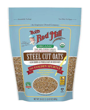 Organic Steel Cut Oats Bobs Red Mill 24oz 2pk