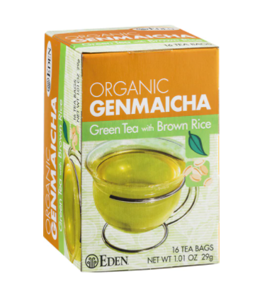 Eden Foods Organic Genmaicha Green Tea and Roasted Brown Rice 16 Tea Bags