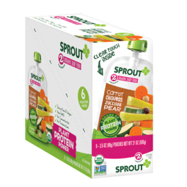 Sprout Organic Baby Food Carrot Chickpeas Zucchini Pear Stage