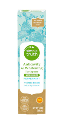 Simple Truth Anticavity and Whitening Toothpaste Peppermint  5.5 oz