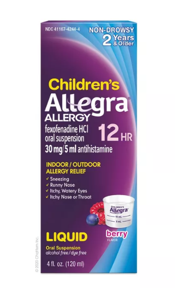 Children's Allegra 12 Hour Allergy Relief Liquid Berry Flavor 4floz