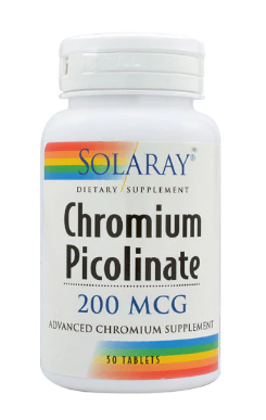Solaray Chromium Picolinate Dietary Supplement  200 mcg  50 Tablets