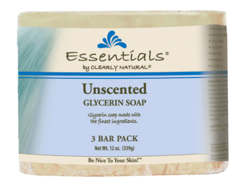 Clearly Naturals Essentials Glycerine Bar Soap Unscented  3 Bars