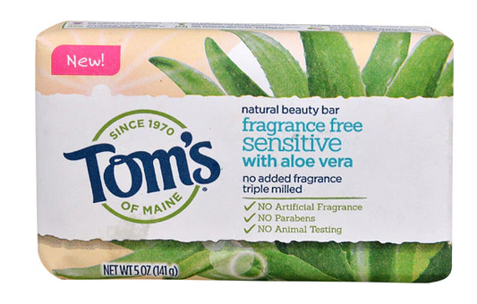 Toms of Maine Sensitive Natural Beauty Bar Fragrance Free 5oz