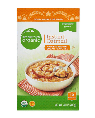 Simple Truth Organic Instant Oatmeal Natural Maple