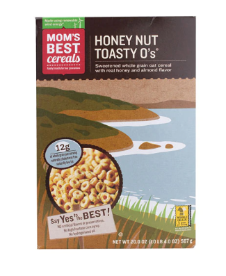 Moms Best Naturals Toasty Os Cereal Honey Nut  20oz