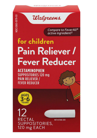 Walgreens Childrens Fever Reducer Rectal Suppositories 12.0ea