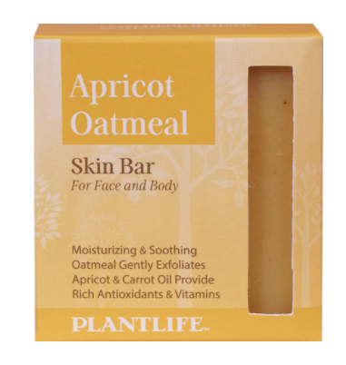 Plantlife Skin Bar Soap for Face and Body Apricot Oatmeal  4 oz