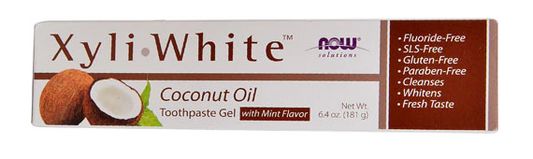 NOW Solutions XyliWhite Coconut Oil Toothpaste Gel Mint  6.4 oz