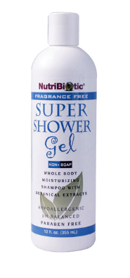 NutriBiotic Super Shower Gel Fragrance Free 12 fl oz