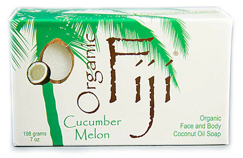 Organic Fiji Face and Body Coconut Oil Soap Cucumber Melon  7 oz