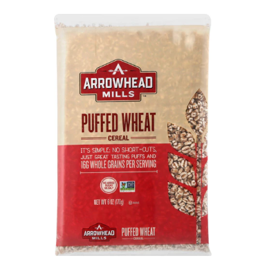 Puffed Wheat Cereal Arrowhead Mills 6oz pack of 3