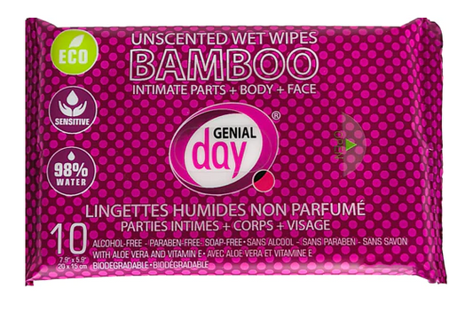 Genial Day Bamboo Wet Wipes Unscented 10 Wipes