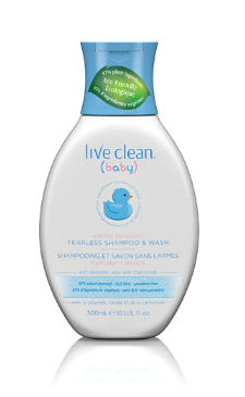 Live Clean Baby Gentle Moisture Tearless Shampoo and Wash  10 fl oz