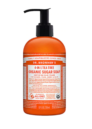 Dr. Bronner's Organic 4 in 1 Pump Soap Sugar Tea Tree 12floz