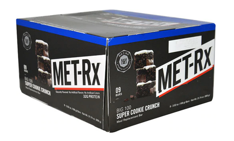 MET Rx BIG 100 Meal Replacement Bar Super Cookie Crunch  9 Bars