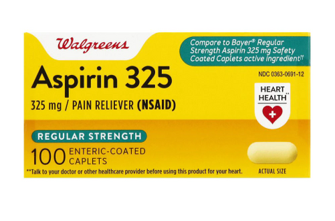 Walgreens Aspirin 325 mg Enteric Coated Caplets 100.0ea