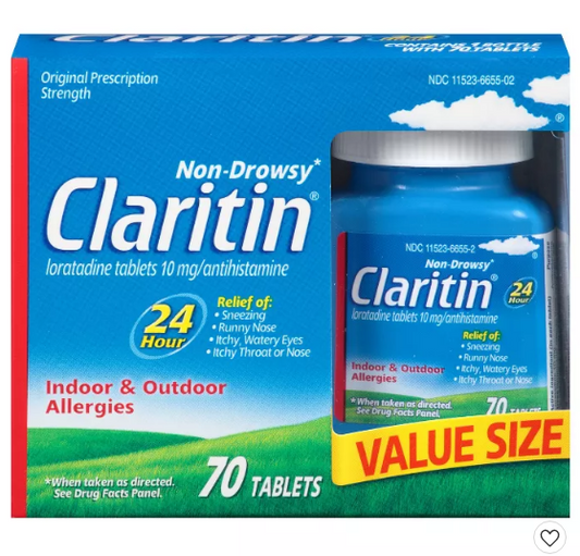 Claritin 24 Hour Allergy Tablets 10 mg 70 Count