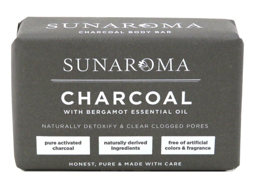 Sunaroma Charcoal Body Bar Soap  8 oz 6 Pack