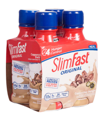 SlimFast Original RTD Meal Replacement Shake Cappuccino Delight  4 Bottles