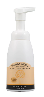 Plantlife Hand and Body Foam Soap Vanilla Orange  8.5 fl oz