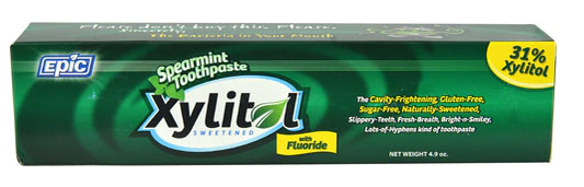 Epic Dental Toothpaste Xylitol Sweetened Spearmint 4.9oz